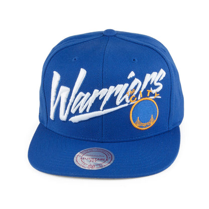 Gorra Snapback Vice Script Solid Golden State Warriors de Mitchell & Ness- Azul