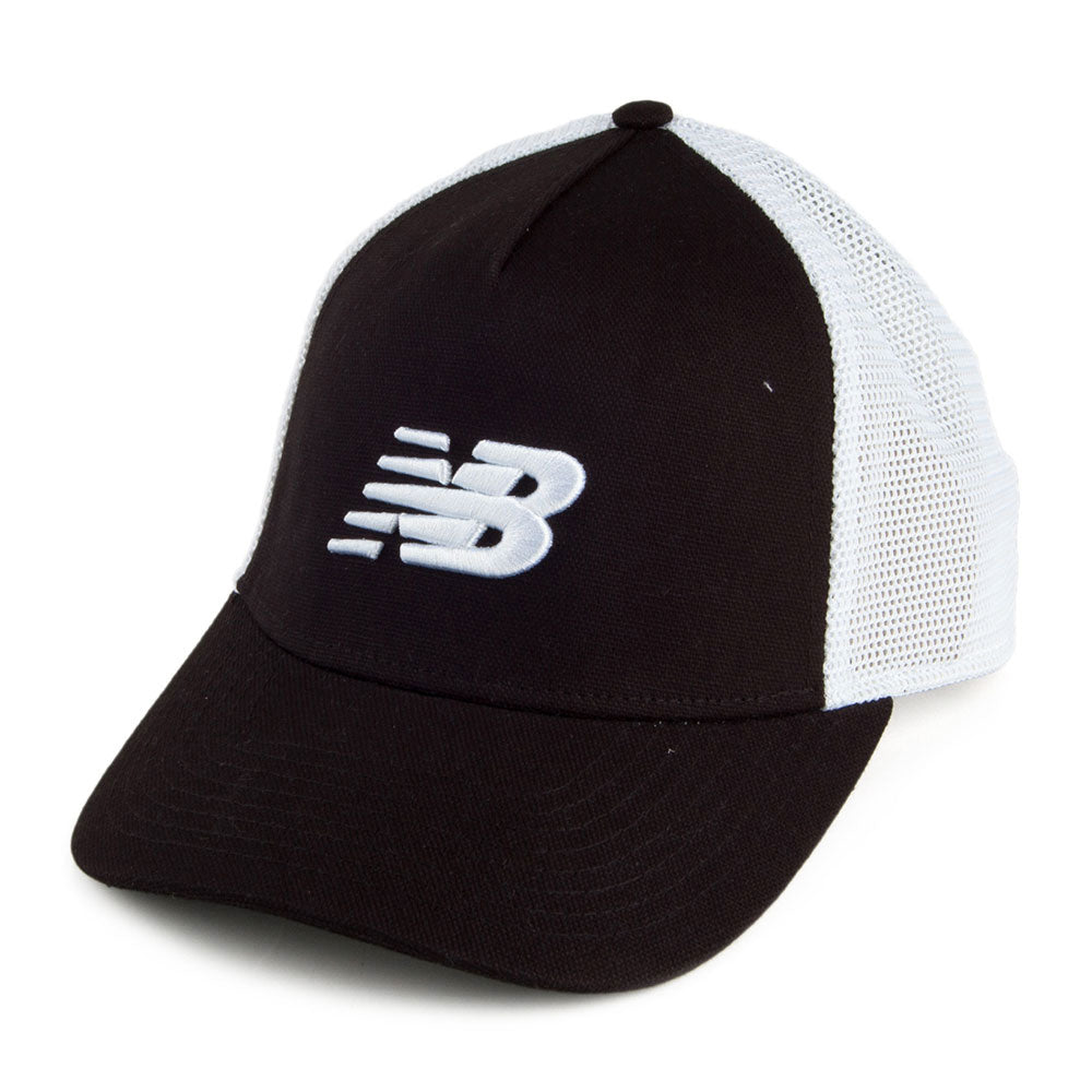 Gorra Trucker Lifestyle de algodón de New Balance - Negro-Blanco