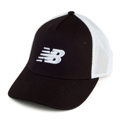 Gorra Trucker Lifestyle de algodón de New Balance - Negro-Blanco