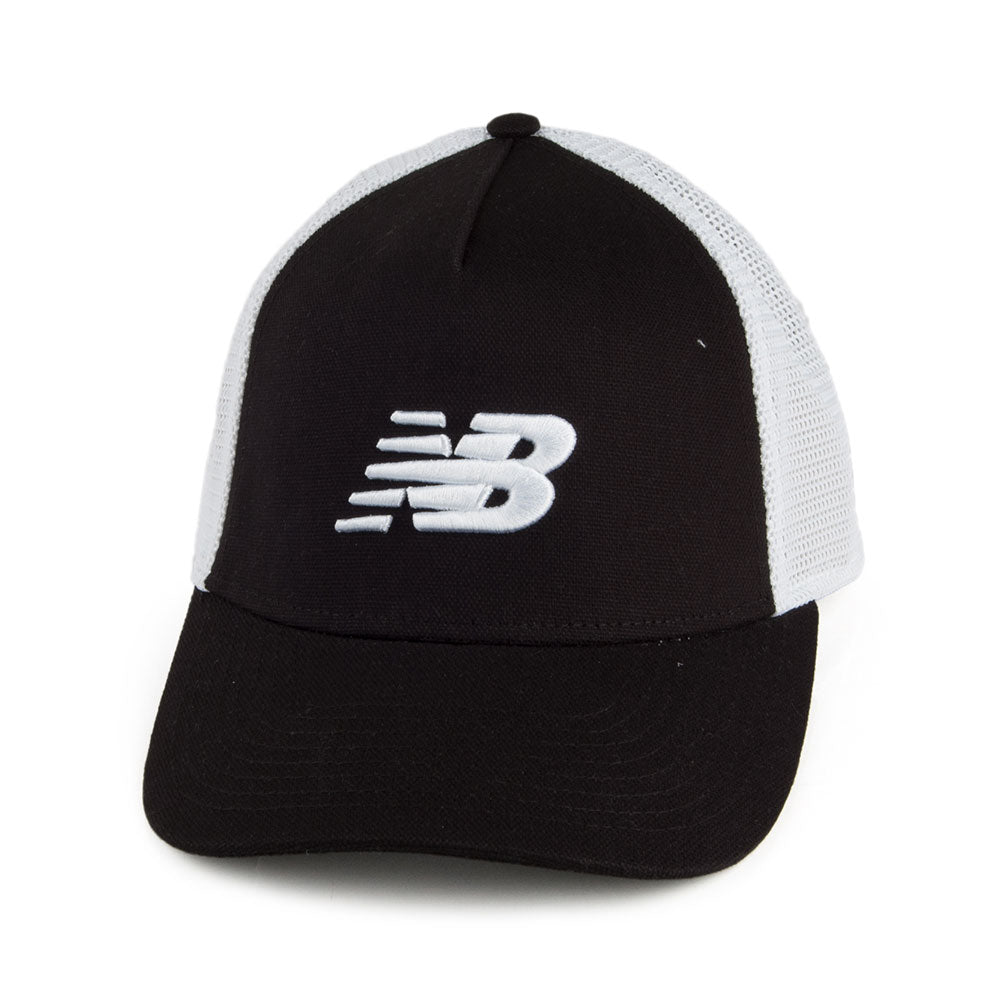 Gorra Trucker Lifestyle de algodón de New Balance - Negro-Blanco