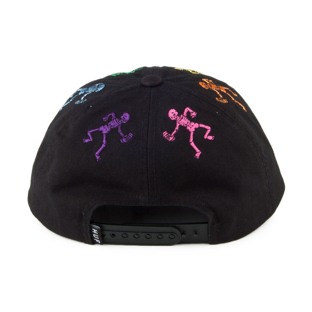 Gorra Snapback Owsley 6 paneles de HUF - Negro