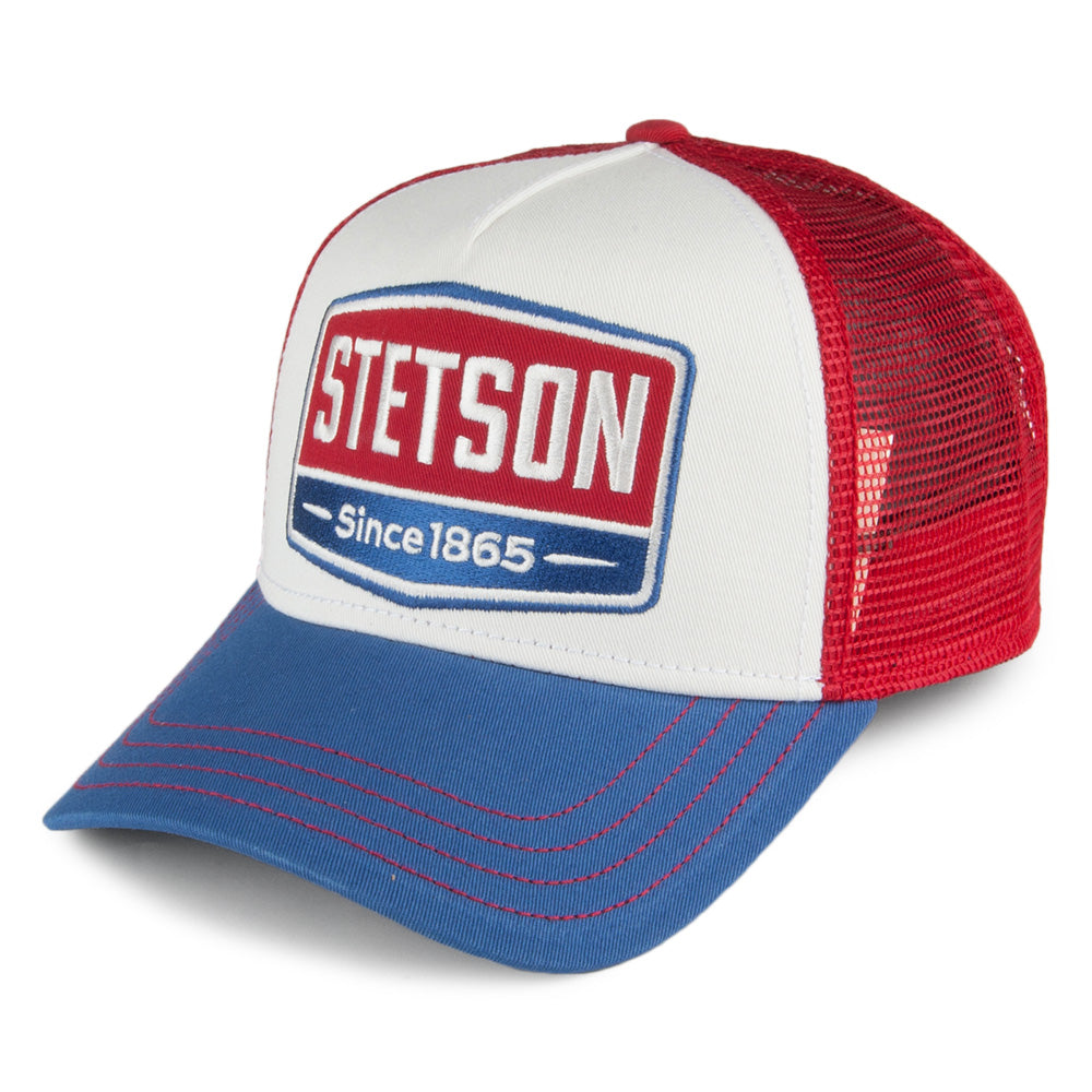 Gorra Trucker Gasoline de Stetson - Rojo-Azul