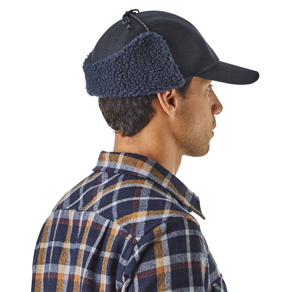 Gorra de béisbol con orejeras de lana reciclada de Patagonia - Azul Marino