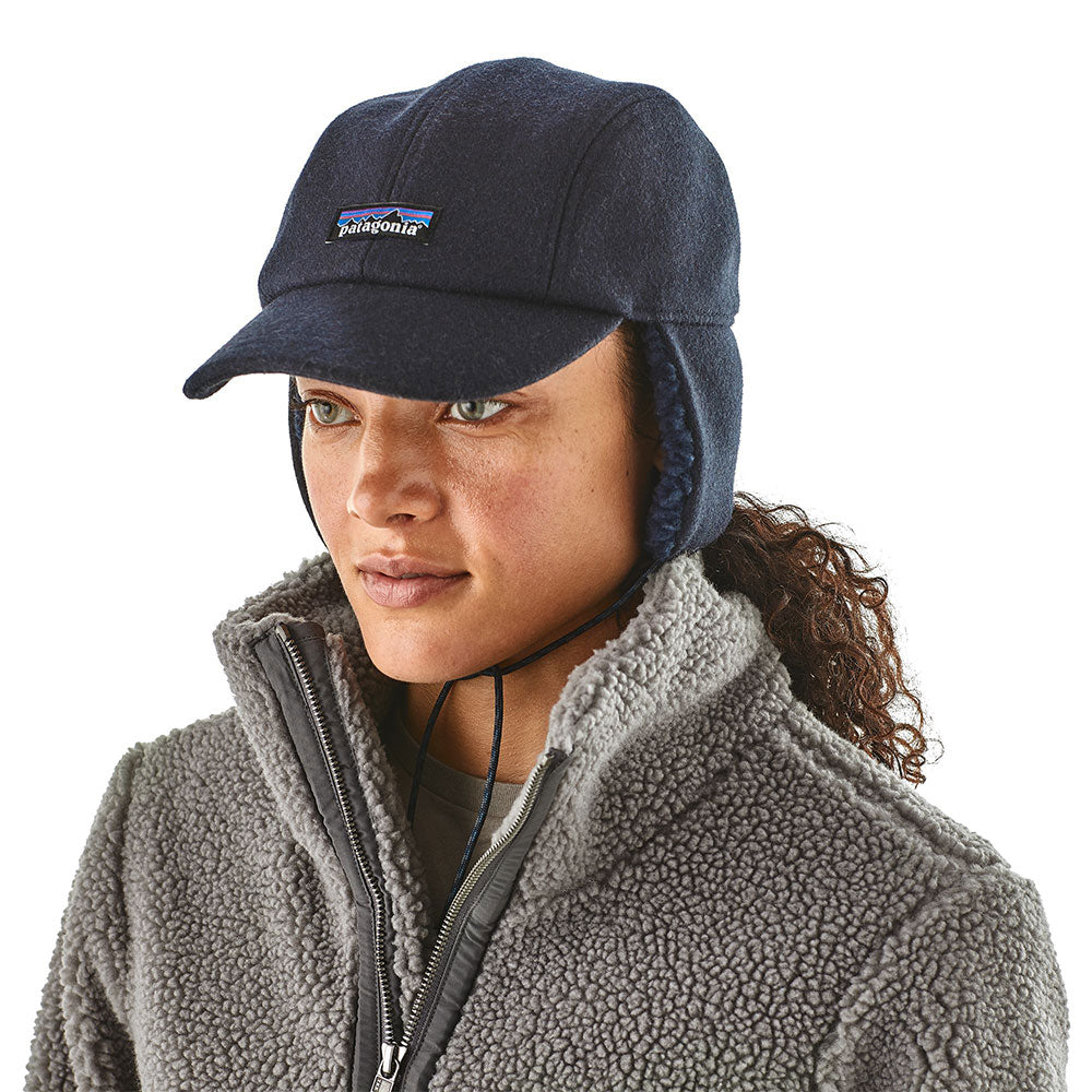 Gorra de béisbol con orejeras de lana reciclada de Patagonia - Azul Marino