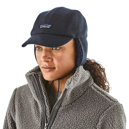 Gorra de béisbol con orejeras de lana reciclada de Patagonia - Azul Marino