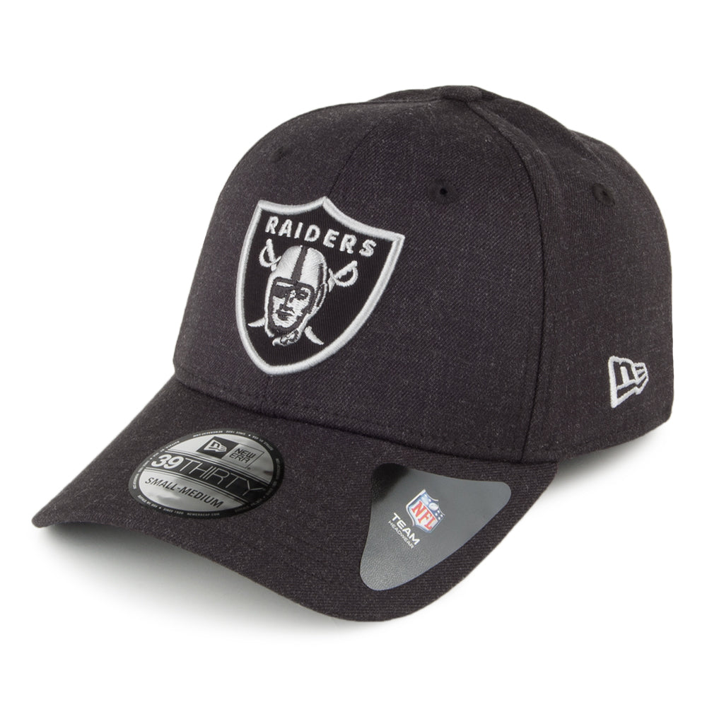Gorra de béisbol 39THIRTY Heather Essential Las Vegas Raiders de New Era - Negro Jaspeado