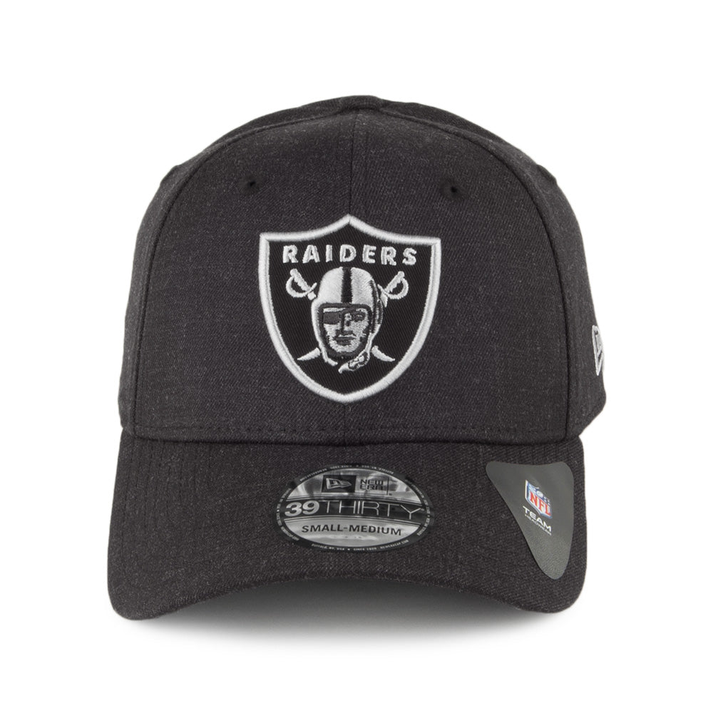 Gorra de béisbol 39THIRTY Heather Essential Las Vegas Raiders de New Era - Negro Jaspeado