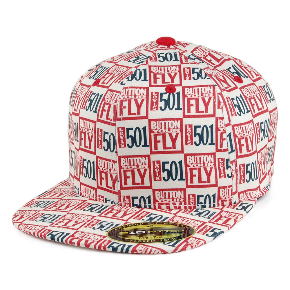Gorra de béisbol 501 All Over Print Flexfit de Levi's - Blanco