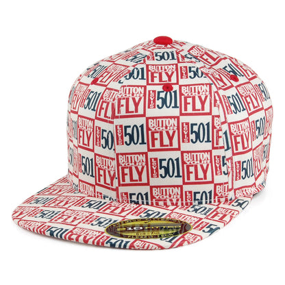 Gorra de béisbol 501 All Over Print Flexfit de Levi's - Blanco