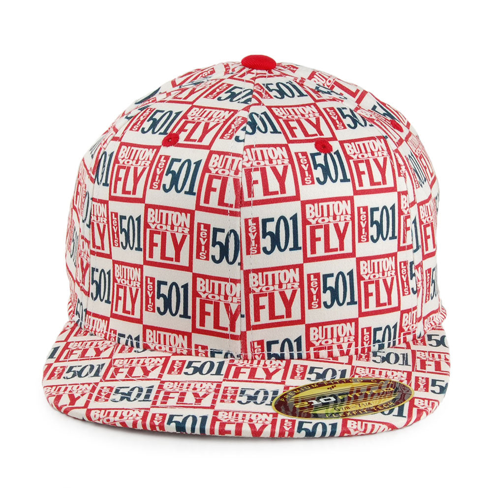 Gorra de béisbol 501 All Over Print Flexfit de Levi's - Blanco