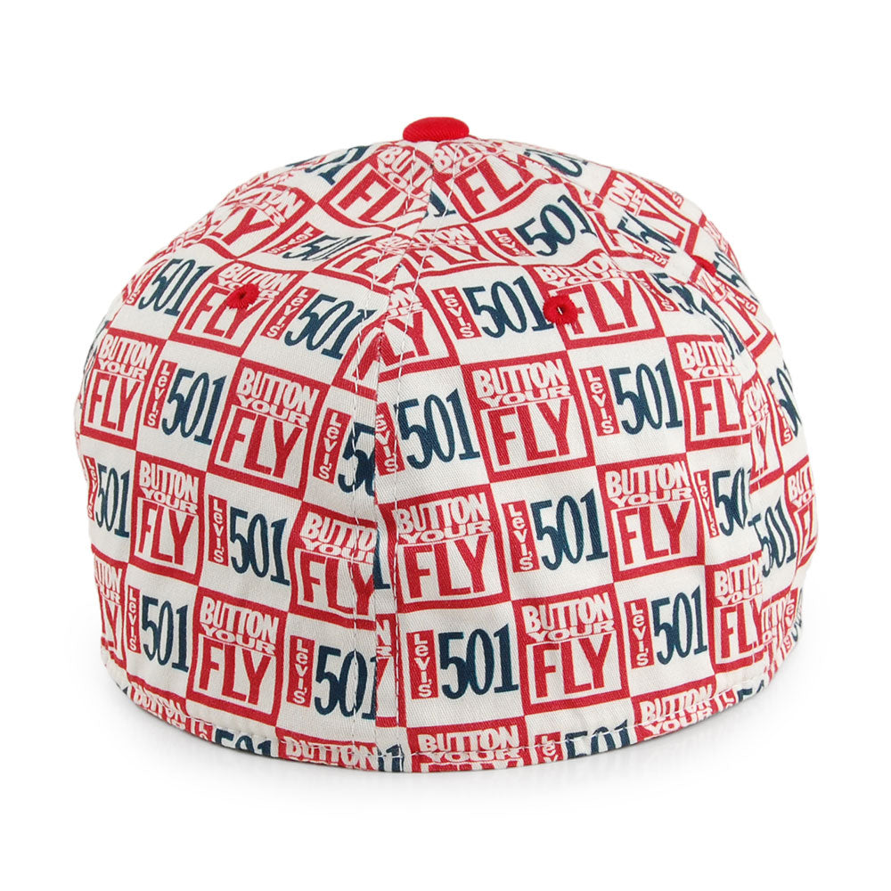 Gorra de béisbol 501 All Over Print Flexfit de Levi's - Blanco