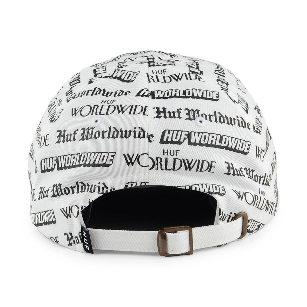 Gorra de béisbol Fake News visera curvada de HUF - Blanco