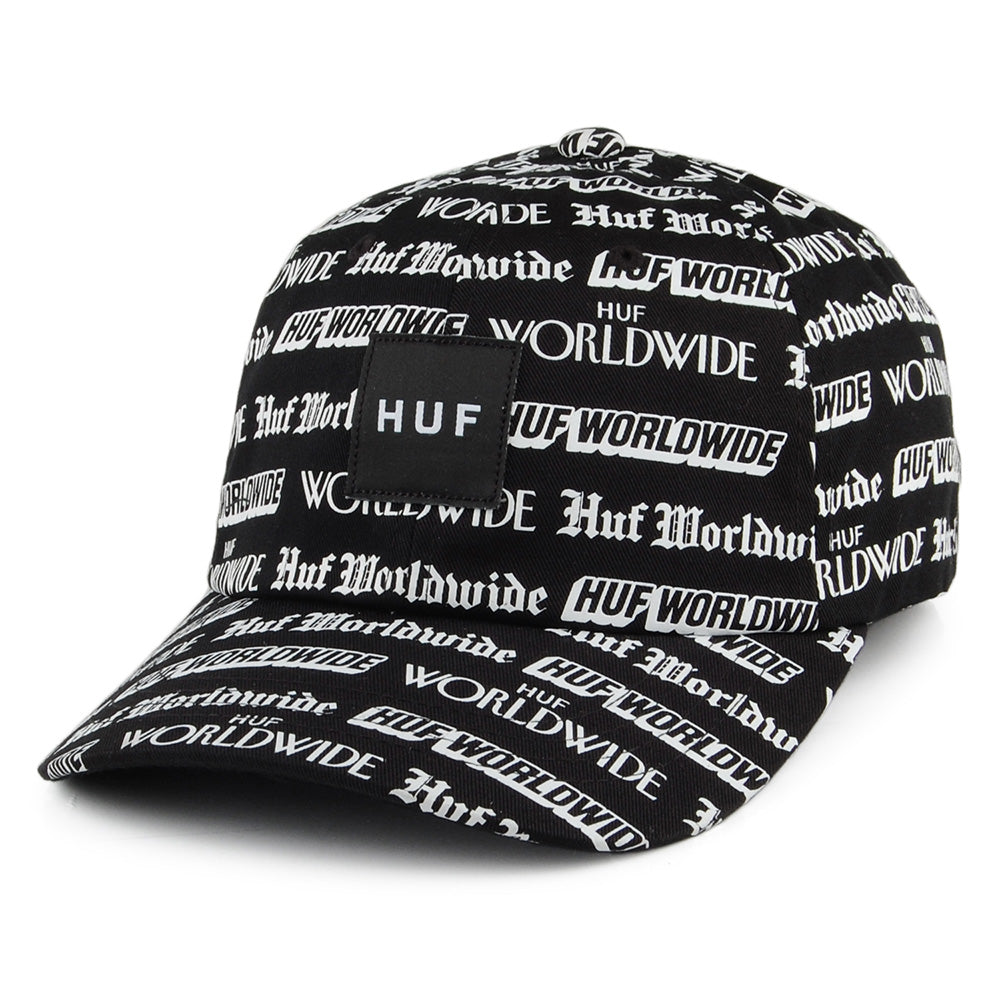 Gorra de béisbol Fake News con visera curvada de HUF - Negro
