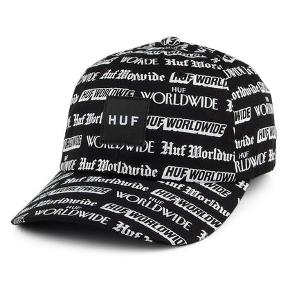 Gorra de béisbol Fake News con visera curvada de HUF - Negro