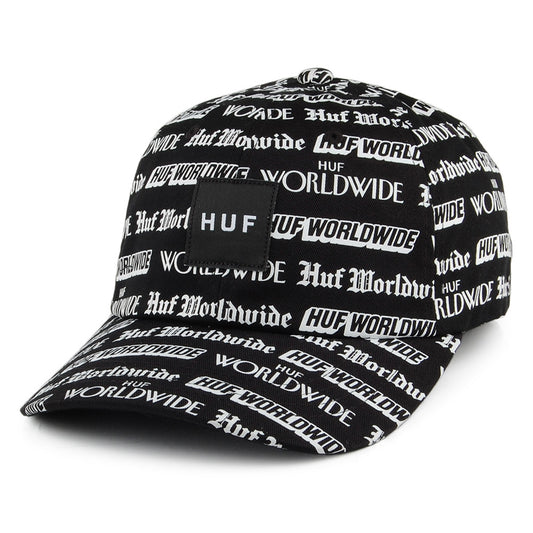 Gorra de béisbol Fake News con visera curvada de HUF - Negro