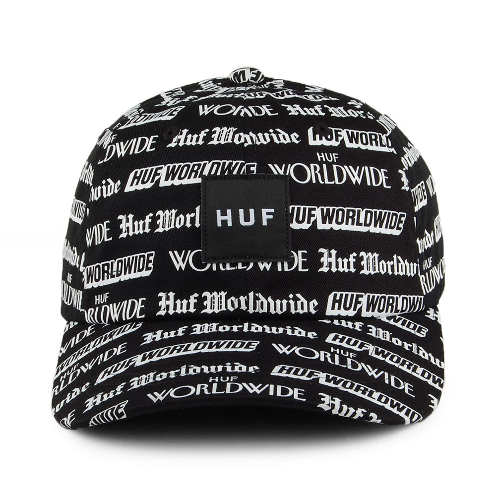 Gorra de béisbol Fake News con visera curvada de HUF - Negro