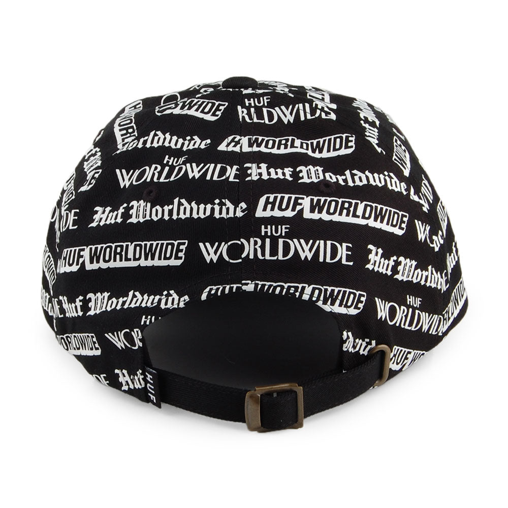 Gorra de béisbol Fake News con visera curvada de HUF - Negro