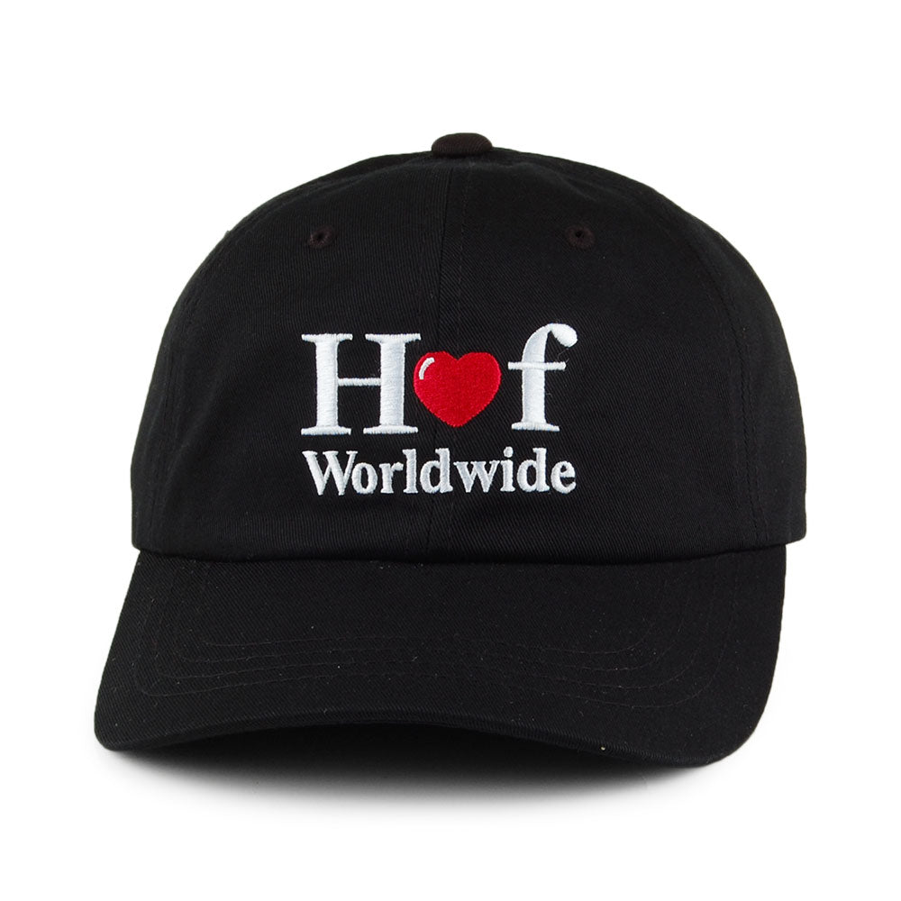 Gorra de béisbol Love con visera curvada de HUF - Negro