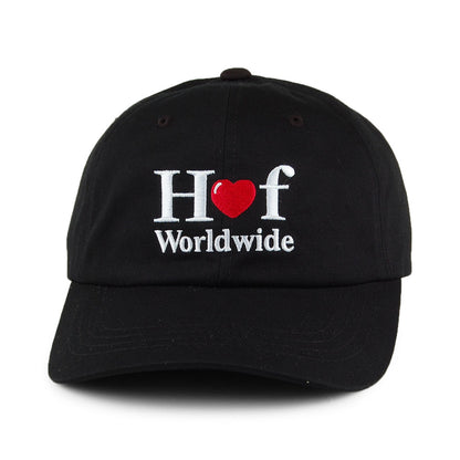 Gorra de béisbol Love con visera curvada de HUF - Negro