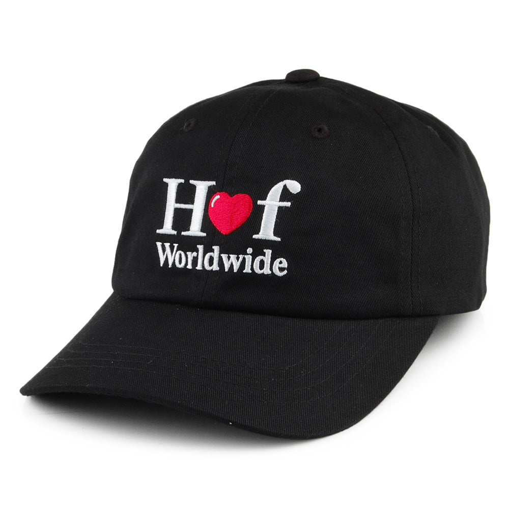 Gorra de béisbol Love con visera curvada de HUF - Negro