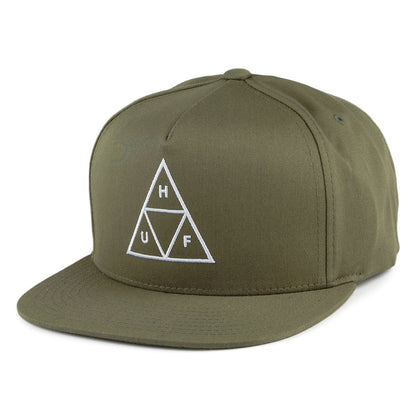 Gorra Snapback Triple Triangle de HUF - Verde Oliva
