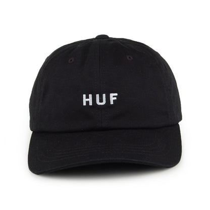 Gorra de béisbol Original Logo visera curvada de algodón de HUF - Negro