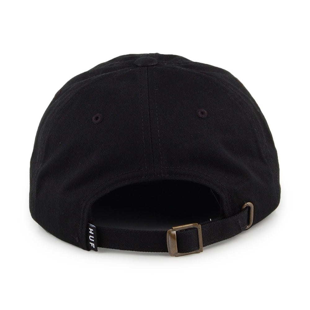 Gorra de béisbol Original Logo visera curvada de algodón de HUF - Negro