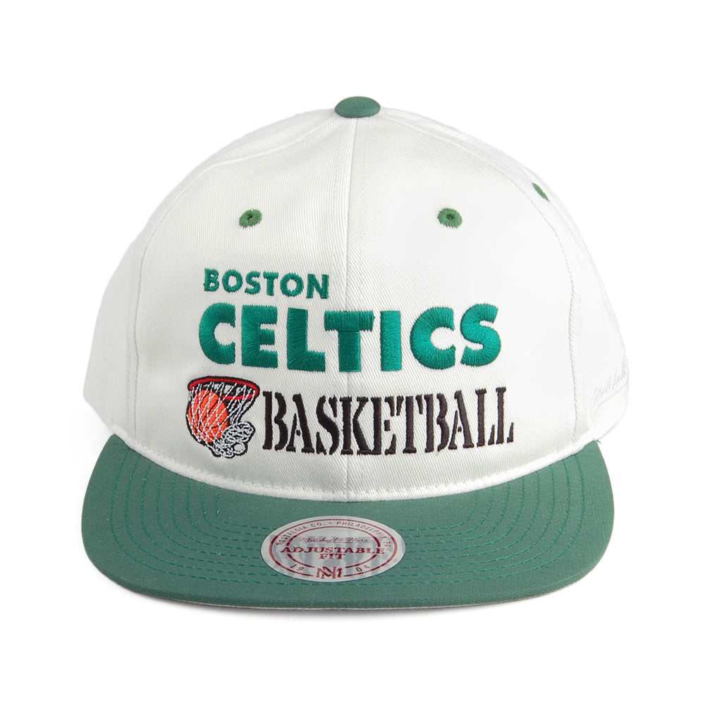 Gorra Snapback Dunk Boston Celtics de Mitchell & Ness - Blanco Roto-Verde