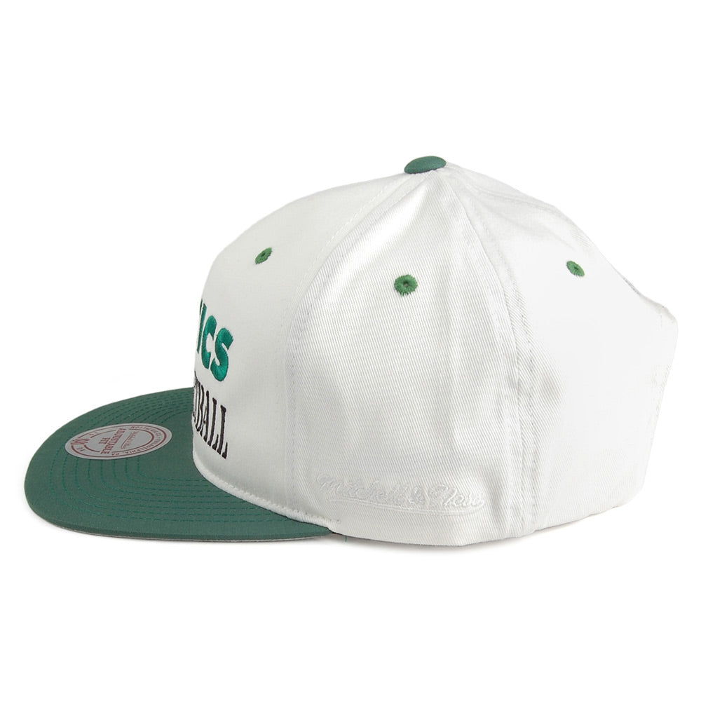 Gorra Snapback Dunk Boston Celtics de Mitchell & Ness - Blanco Roto-Verde