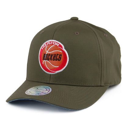 Gorra Snapback Ripstop Battle Houston Rockets de Mitchell & Ness - Verde Militar