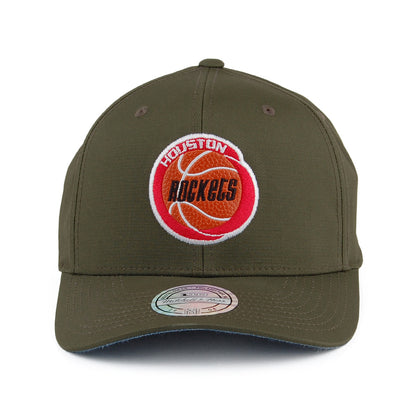 Gorra Snapback Ripstop Battle Houston Rockets de Mitchell & Ness - Verde Militar