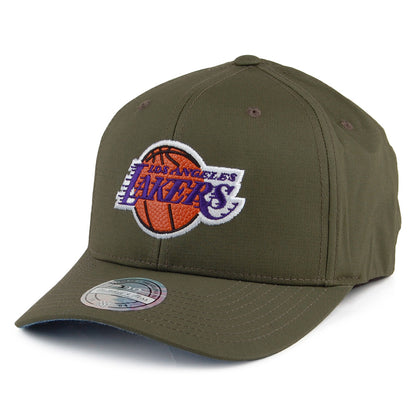 Gorra Snapback Ripstop Battle L.A. Lakers de Mitchell & Ness - Verde Militar