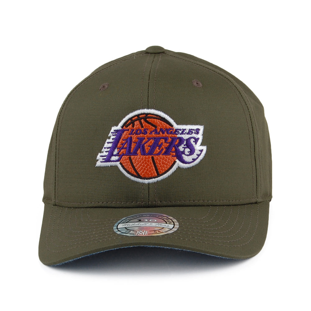 Gorra Snapback Ripstop Battle L.A. Lakers de Mitchell & Ness - Verde Militar
