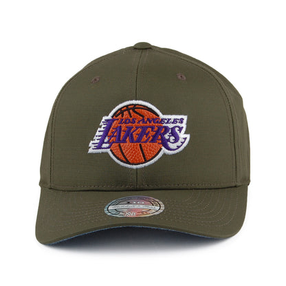 Gorra Snapback Ripstop Battle L.A. Lakers de Mitchell & Ness - Verde Militar