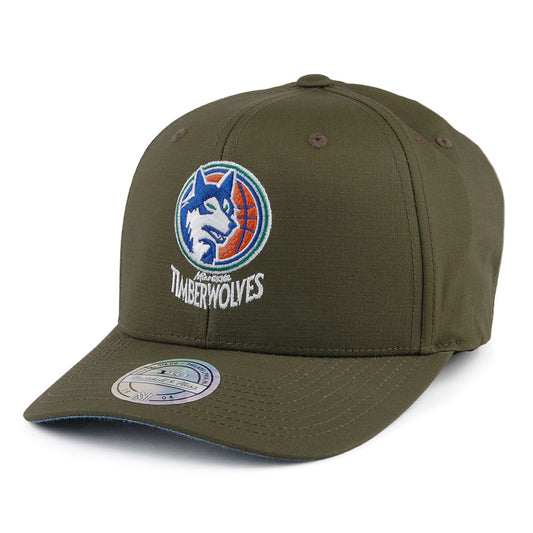 Gorra Snapback Ripstop Battle Minnesota Timberwolves de Mitchell & Ness - Verde Militar