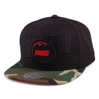 Gorra Snapback Blind Houston Rockets de Mitchell & Ness - Negro-Camuflaje