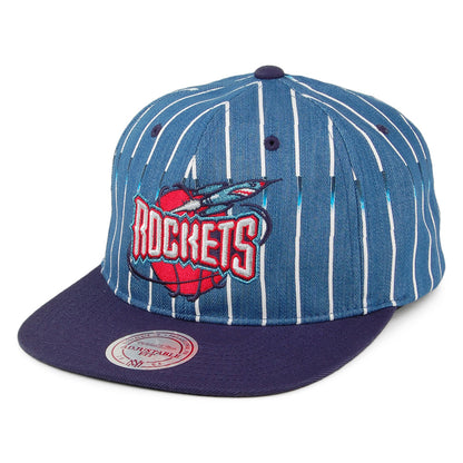 Gorra Snapback Denim Pinstripe Houston Rockets de Mitchell & Ness - Azul Marino