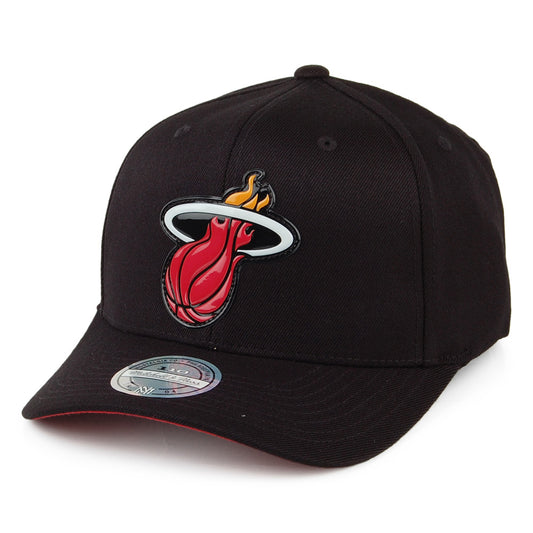 Gorra Snapback Chrome Logo Miami Heat de Mitchell & Ness - Negro