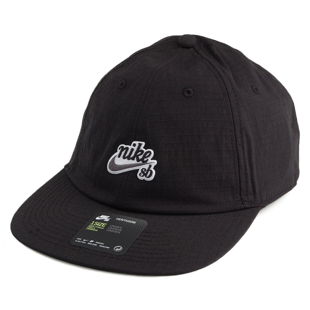 Gorra de béisbol Heritage 86 visera plana de Nike SB - Negro