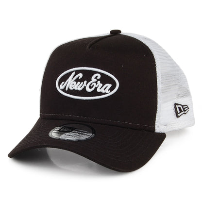 Gorra Trucker Oval Script de New Era - Negro
