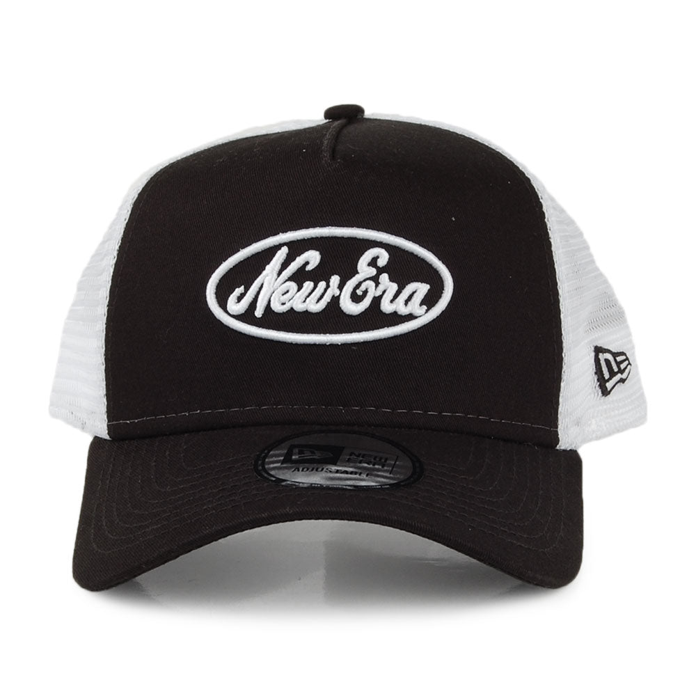 Gorra Trucker Oval Script de New Era - Negro