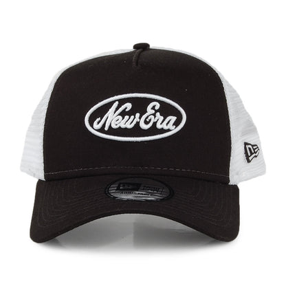 Gorra Trucker Oval Script de New Era - Negro