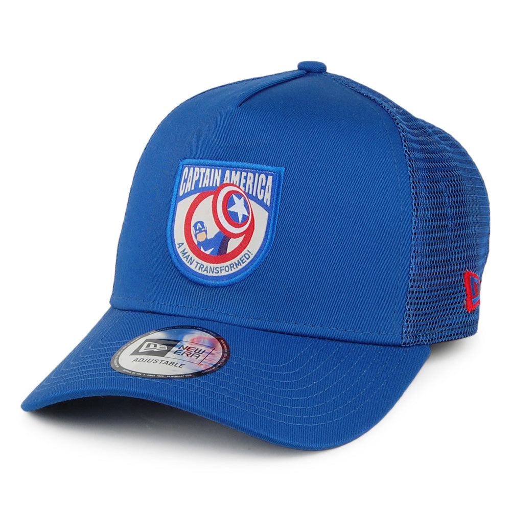 Gorra Trucker A-Frame Character Patch Capitán América de New Era - Azul