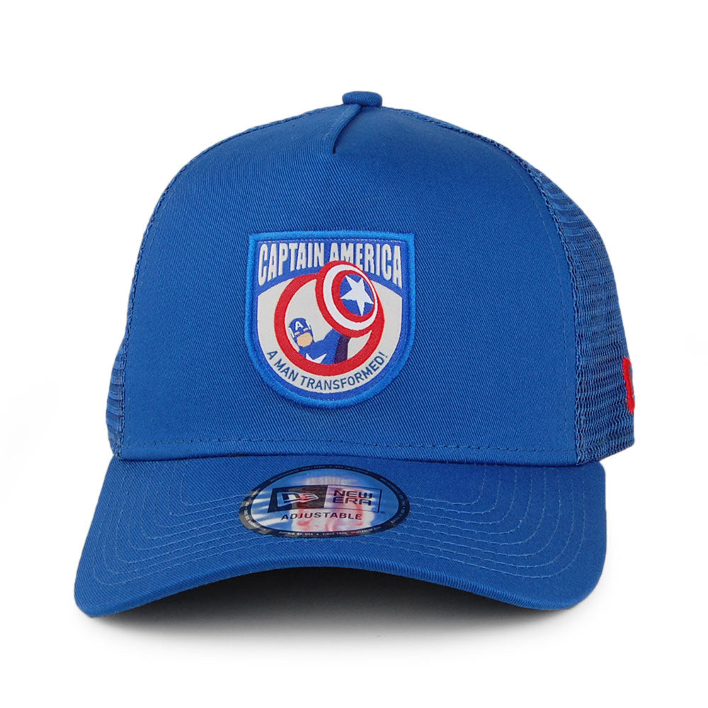 Gorra Trucker A-Frame Character Patch Capitán América de New Era - Azul