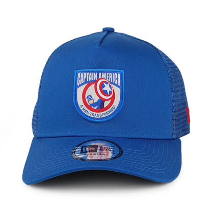 Gorra Trucker A-Frame Character Patch Capitán América de New Era - Azul