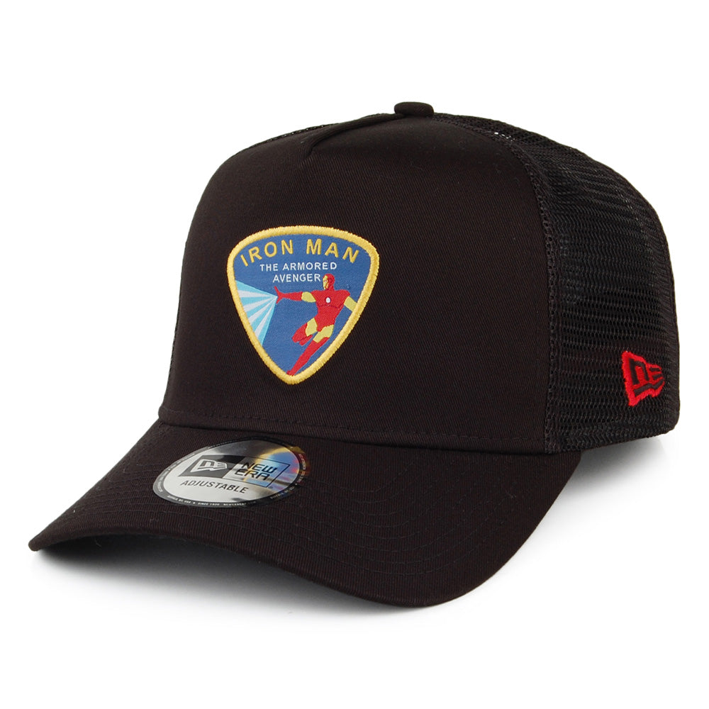 Gorra Trucker A-Frame Character Patch Iron Man de New Era - Negro