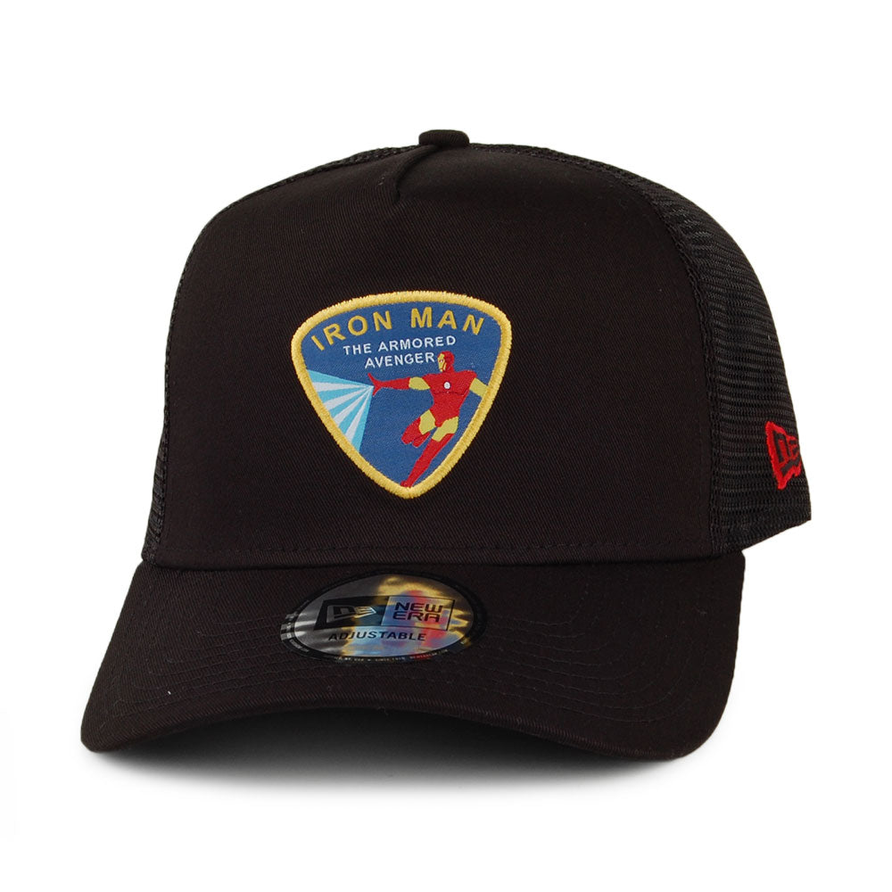 Gorra Trucker A-Frame Character Patch Iron Man de New Era - Negro