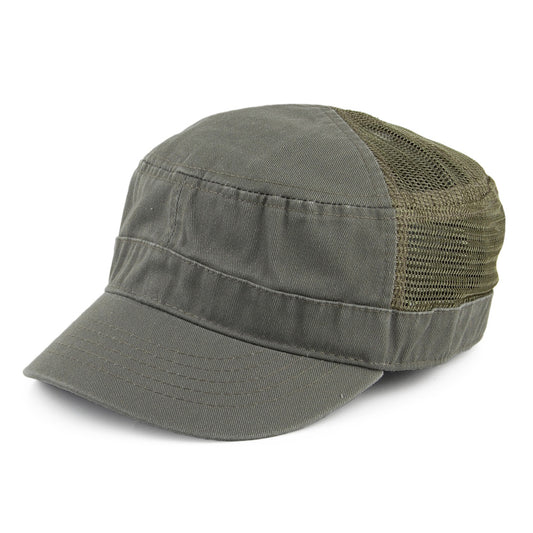 Gorra militar unisex Oak Mesh Cotton de Dorfman Pacific - Verde Oliva