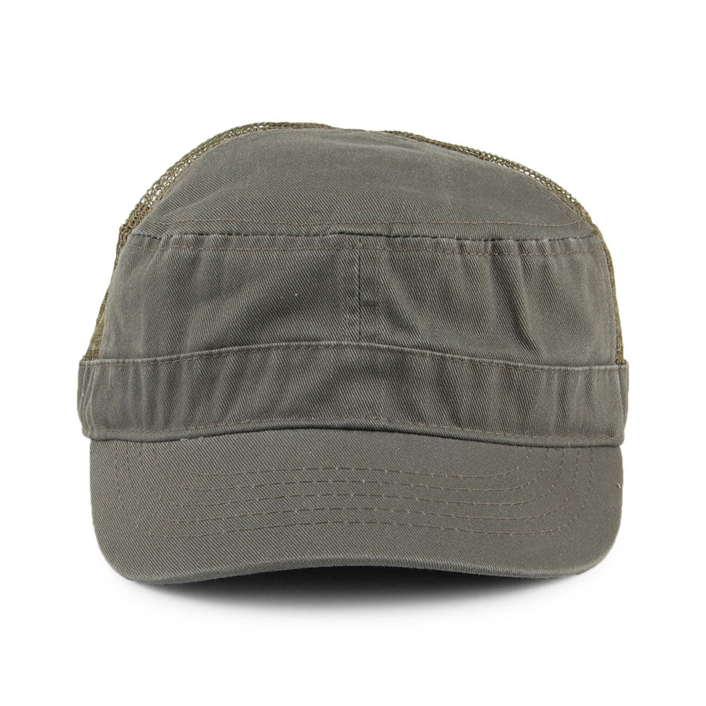 Gorra militar unisex Oak Mesh Cotton de Dorfman Pacific - Verde Oliva