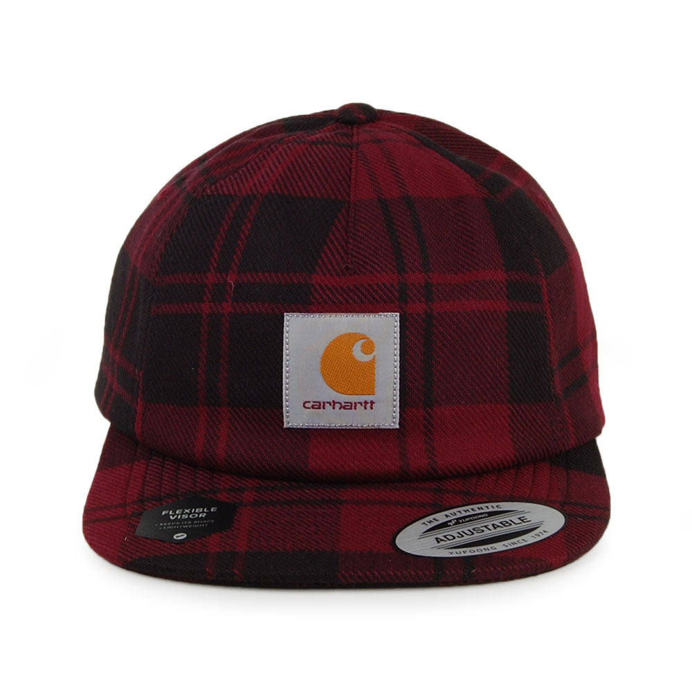 Gorra Strapback Pulford sin estructurar de sarga de algodón de Carhartt WIP - Rojo Burdeos-Negro